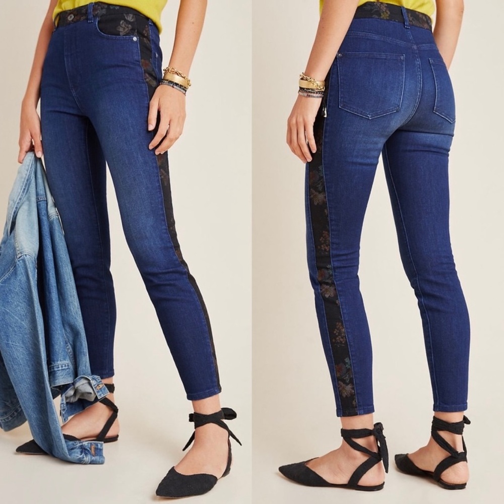 Anthropologie Pilcro and the Letterpress Ultra High-Rise Floral Contrast